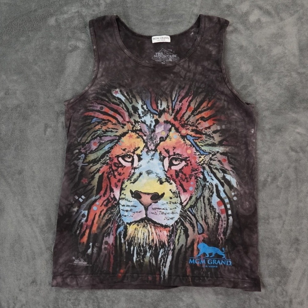 The Mountain MGM Grand Shirt Mens Small Lion Graphic Tank Top Las Vegas Art